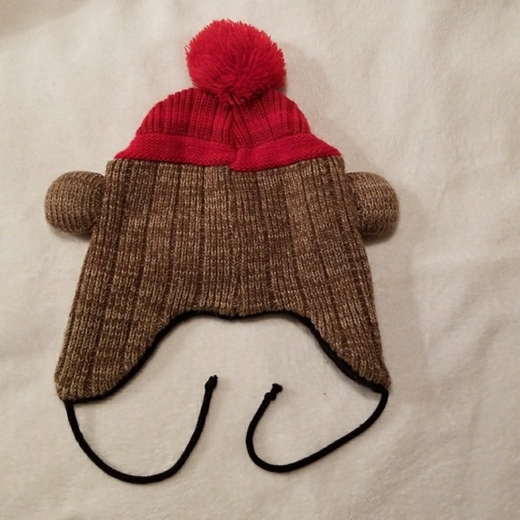 Sock Monkey Beanie Hat Adult 